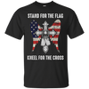 Image of T-shirt chrétien de croix patriotique de drapeau américain