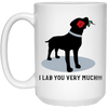 Image of 'I Lab You Very Much' Valentine's Day Black Labrador Shirt