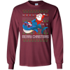 Image of Santa Riding Shark Merry Xmas Gift Tshirt