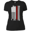 Image of American Flag Red Line USA Patriot July 4th Sleeves Shirt