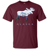 Image of Alaska Day Moose Snowy Mountain Long Sleeve Shirt