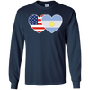 Image of ARGENTINA USA Flag Twin Heart TShirt for Argentine Americans