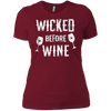 Image of Funny Halloween Wine Shirt Wicked Before Wine T-Shirt