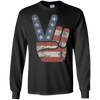 Image of 4th of July Vintage American Flag Big Peace Sign T-Shirt