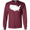 Image of American Map Shirt Ice Hockey Rink Novelty Long Sleeve Tee