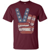 Image of 4th of July Vintage American Flag Big Peace Sign T-Shirt