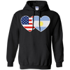 Image of ARGENTINA USA Flag Twin Heart TShirt for Argentine Americans