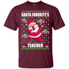 Image of Santa's Favorite Teacher Shirt Funny Xmas Gift For Teacher