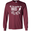 Image of "I Fish Because of the Voices" Fishing T-shirt for Fisherman