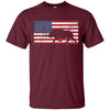 Image of American Flag Patriotic Wild Feral Pig Hunting T-Shirt USA