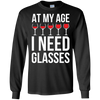Image of À Mon Âge, J'Ai Besoin De Verres À Vin-T-Shirt Drôle De Fête Du Vin