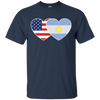 Image of ARGENTINA USA Flag Twin Heart TShirt for Argentine Americans
