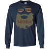 Image of 'Merica Patriotic Beard Sunglasses Flag T-shirt