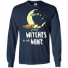 Image of Funny Halloween T Shirt Even Witches Need Wine Shirt