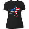 Image of American Flag Surfer Tee Shirt USA Love Surfing Surf Gifts