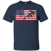 Image of American Flag Runner Sprinter USA Patriotic T-Shirt Sport