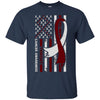 Image of American Flag THROAT Cancer Awareness T-Shirt