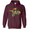 Image of Witch Riding Dinosaur Halloween Costume Funny Gift Shirt