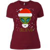 Image of Alien Funny Christmas Tee Shirt I Believe Cute Ufo Gift