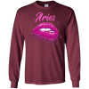 Image of Aries Zodiac Birthday Pink Lips T-Shirt for Black Women