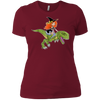 Image of Witch Riding Dinosaur Halloween Costume Funny Gift Shirt
