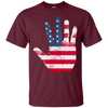 Image of American Flag Waving Hand Hi Five Patriotic Gift Long Sleeve