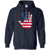 Image of American Flag Waving Hand Hi Five Patriotic Gift Long Sleeve