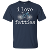 Image of "I Love Fatties" Fat Tire Mountain Style Bikes T-Shirt