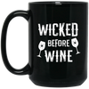 Image of Funny Halloween Wine Long Sleeve Shirt Wicked Before Wine