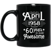 Image of April 1958 T-shirt Turning 60 Years Of Being Awesome