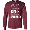 Image of All Men Created Equal Kings Born September Tshirt Gift Funny