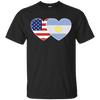 Image of ARGENTINA USA Flag Twin Heart TShirt for Argentine Americans