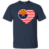 Image of Arizona Flag Shirt USA American Flag T-Shirt Vintage Heart