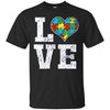 Image of Autism Shirt Love Support Puzzle Heart Autistic Shirt