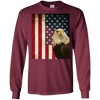 Image of American Bald Eagle Retro Flag Long Sleeve Shirt, Patriotic