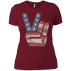 Image of 4th of July Vintage American Flag Big Peace Sign T-Shirt