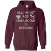 Image of All I Want for Hanukkah is Bitcoin Chanukkah T-Shirt Hodl