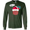 Image of Santa Stuck In Chimney T Shirt Funny Christmas Pocket Gift