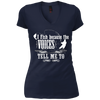 Image of "I Fish Because of the Voices" Fishing T-shirt for Fisherman