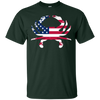 Image of T-shirts de drapeau américain: T-shirt USA de contour d'animal de crabe