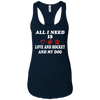 Image of all i need is love and hockey and my dog t-shirt