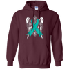 Image of angel teal ribbon t shirt support ovarian cancer awareness