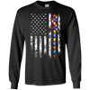 Image of Autism Awareness T-Shirt American Flag Distressed Tee
