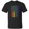 Image of Arc-en-ciel de drapeau américain manche du partisan de LGBT Long Tshirt