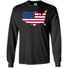 Image of American Flag LS T-Shirt 4th of July America Graphic Tee