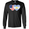 Image of ARGENTINA USA Flag Twin Heart TShirt for Argentine Americans