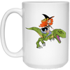 Image of Witch Riding Dinosaur Halloween Costume Funny Gift Shirt