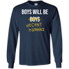 Image of T-shirt à manches longues pour adulte "Les garçons seront des humains décents"
