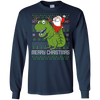 Image of Santa Riding Dinosaur Tyrannosaurus Gift Tshirt