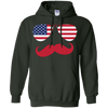 Image of American USA Flag Aviator Sunglasses Mustache Merica T Shirt